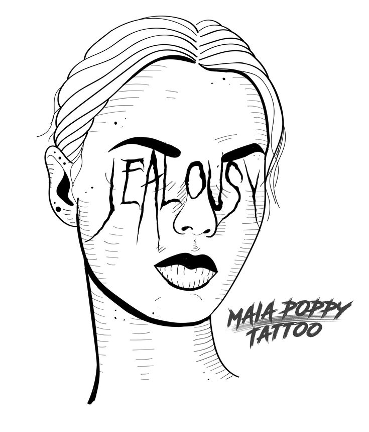 a drawing of a woman's face with the word flossy on it