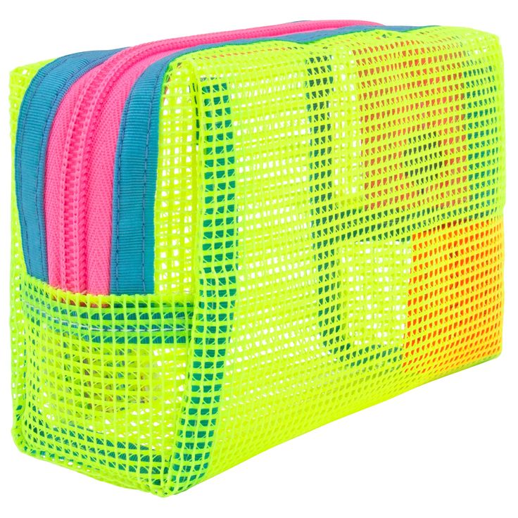 See your Stuff with our Mesh Bag Collection! The perfect small case for whatever you need to store- fit your essentials on the go! Use it as a makeup bag, art supply case, a place to store your stamp collection, toiletry bag, travel tech, and more! Tear resistant 100% vinyl coated mesh 5" height x 6" width x 2.5" depth, 3 oz Made in Los Angeles, California Trendy Pencil Case Pouch For Organization, Functional Multicolor Rectangular Travel Accessories, Functional Rectangular Cosmetic Bag For School, Zipper Pouch For Travel And Back To School, Portable Pouch For Back To School, Travel Zipper Pouch Pencil Case, Trendy Pouch Pencil Case For Organization, Functional Cosmetic Bag With Zipper For School, Multifunctional Pencil Case With Zipper Pouch