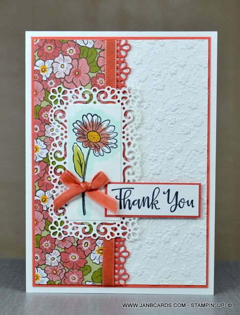 a thank card with flowers on it