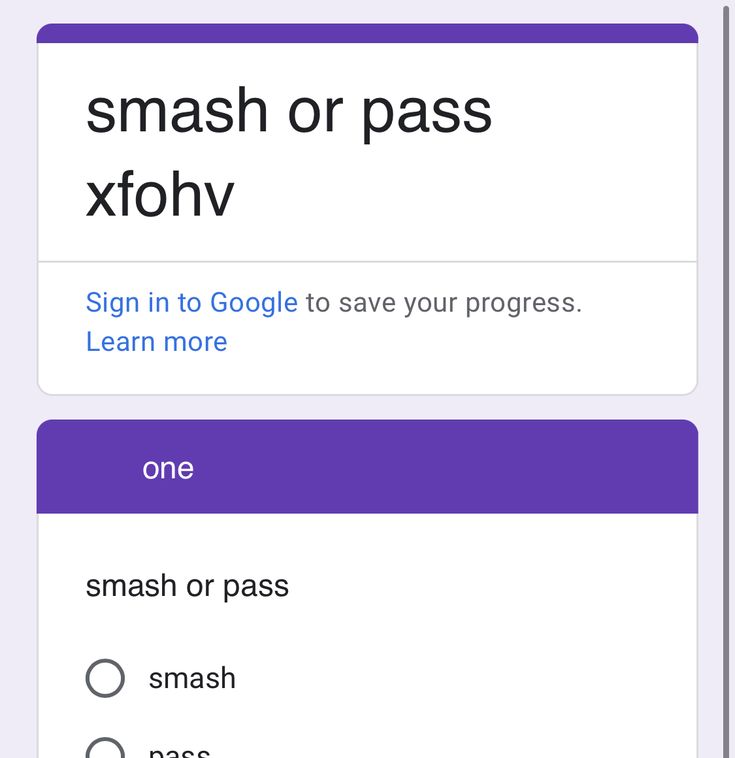 the sign in to google to save your progress on smash or pass xfohv