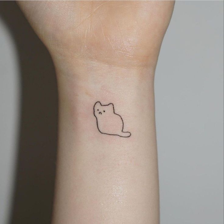 cat tattoo tattooinspiration Small Silly Tattoos Fun, Cat Stick And Poke, Cute Cat Tattoo Simple, Small Cat Tattoo Simple, Cat Tattoos Simple, Mini Cat Tattoo, Kawaii Cat Tattoo, Silly Cat Tattoo, Cat Tattoo Funny