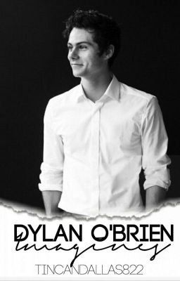 a man standing in front of a black and white background with the words dylan o'bren on it