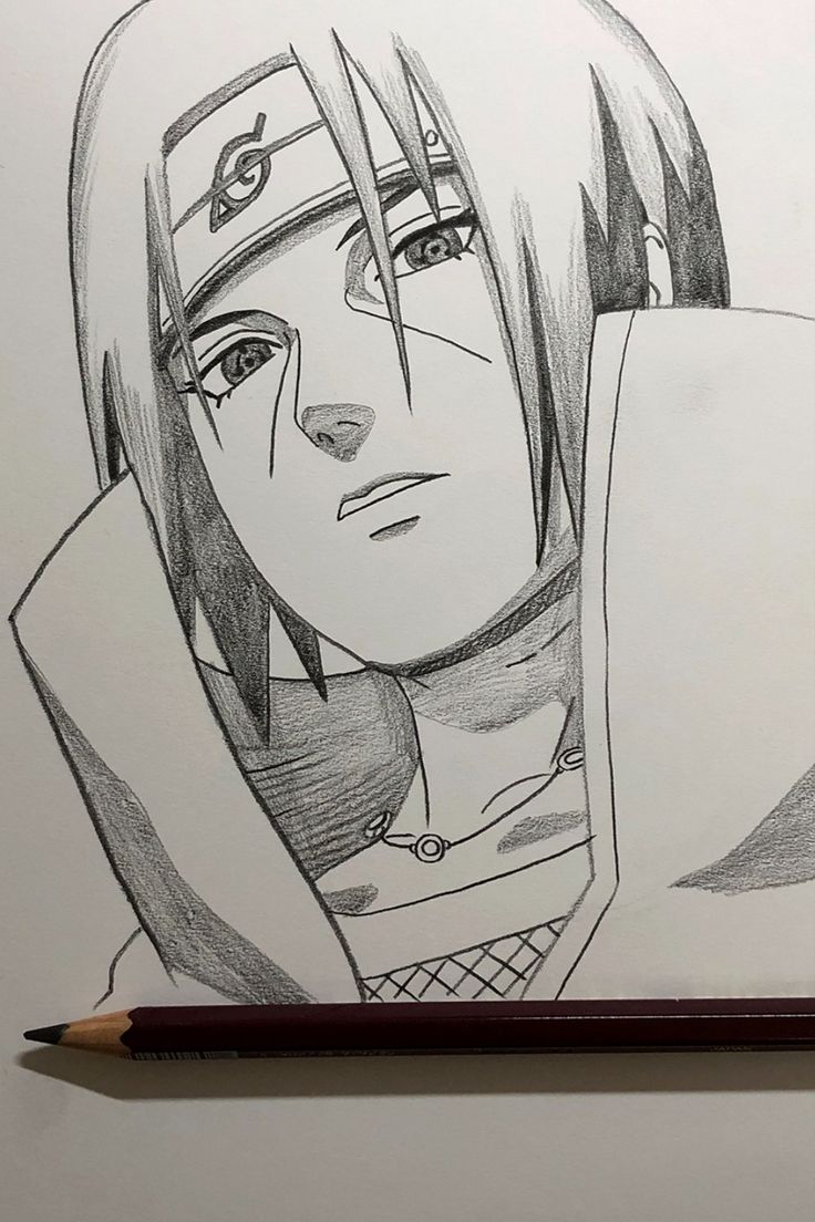 a pencil drawing of an anime character