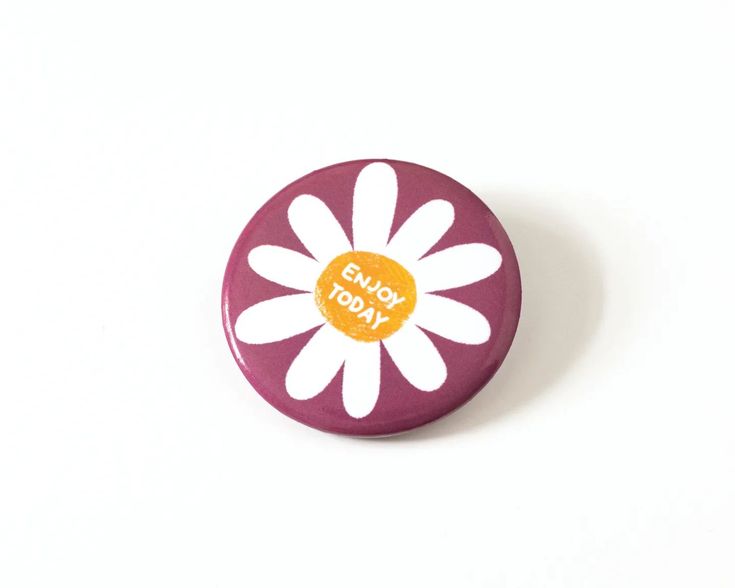 Start your day with a smile and a positive reminder! 🌼 Enjoy today and make it count. #PositiveVibes #PinBackButton #EnjoyToday #PositiveThinking #ButtonPins #SpreadJoy #DailyReminder #PinCollectors #GoodVibesOnly #WearYourJoy #HappyThoughts #MotivationalPin #Accessories #FeelGood #BrightenYourDay #PinLove #SmallJoy #ripplesplashstudio Emotional Baggage, Button Badge, Enjoy Today, Pinback Button, Flower Pins, Good Vibes Only, Button Pins, Brighten Your Day, Pin Badges