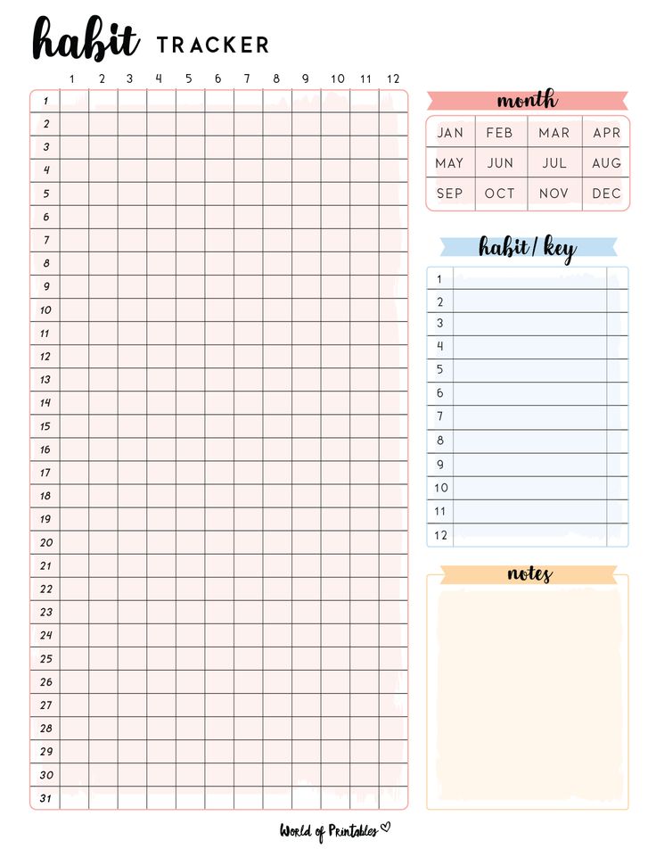 a printable habit tracker with the words habit tracker and an image of a calendar