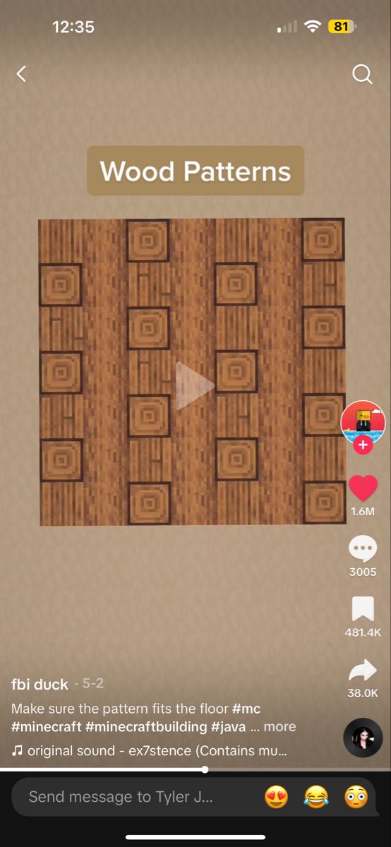 an app that is playing with wood patterns on the screen, and it's also showing