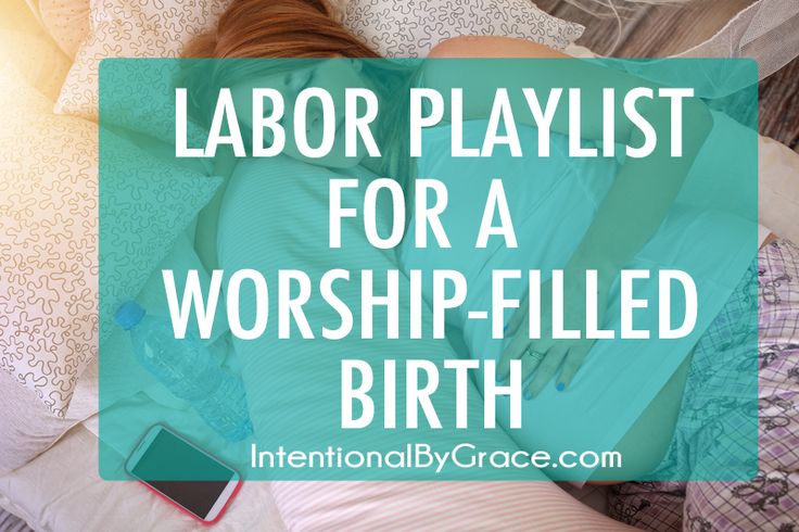 a woman laying in bed with the words labor playlist for a worship - filled birth