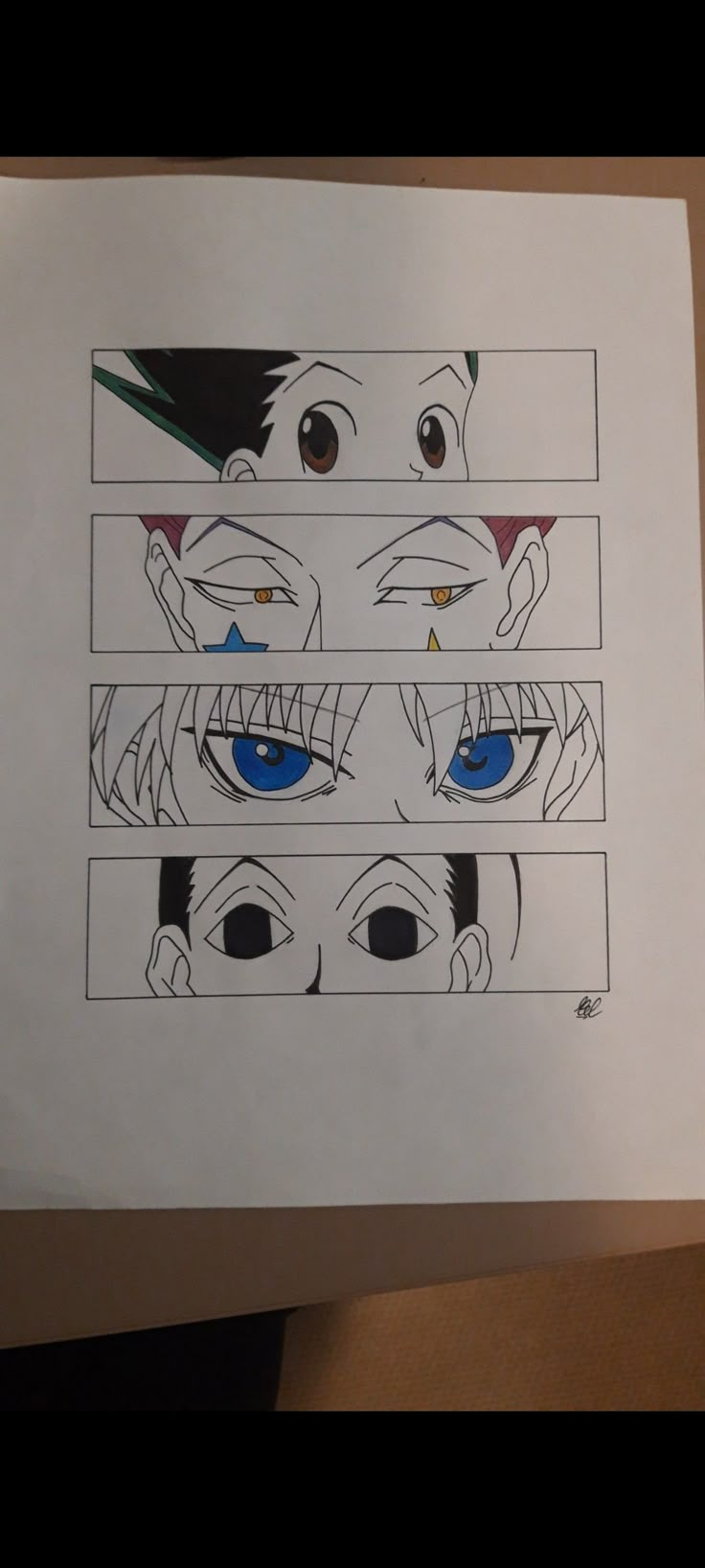 an image of anime eyes drawn on paper