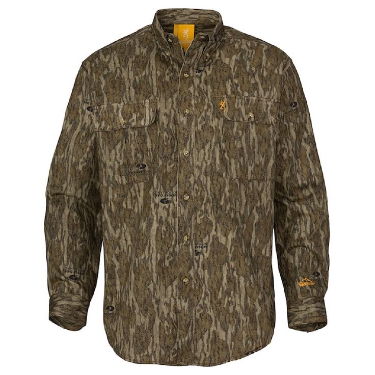 the camo jacket is shown in green and brown, with an orange patch on the chest