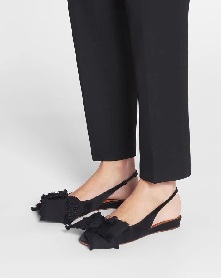 Slingback Ballerina Flat In Satin | Lanvin – LANVIN Jeanne Lanvin, Mule Sneakers, Slingback Flats, Blue Flats, Ballerina Shoes, Ballerina Flats, 2024 Collection, Lanvin, Black Shoes