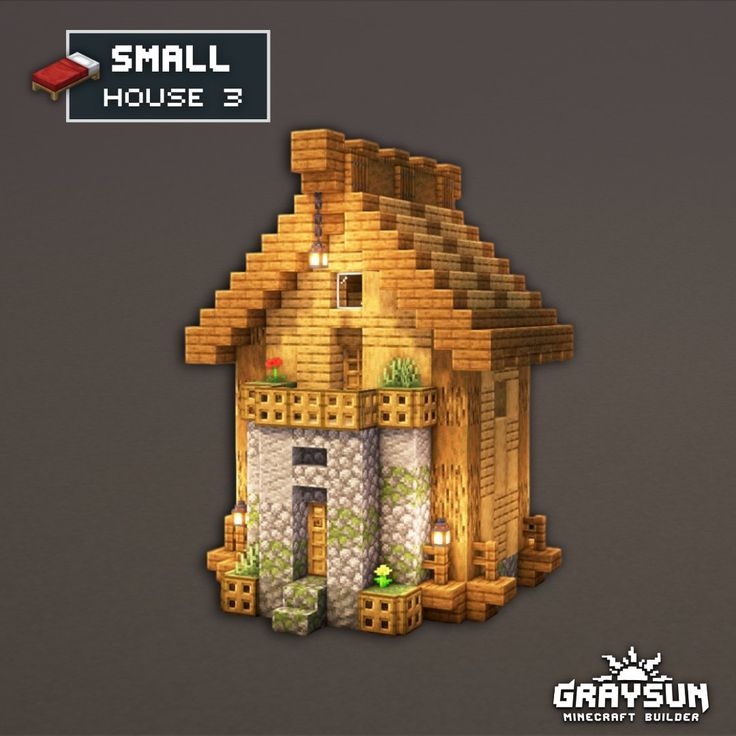 an image of a small house made out of wood and bricks with the words small house 3 above it