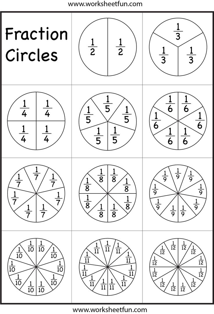 the worksheet for fraction circles is shown in black and white with numbers on it