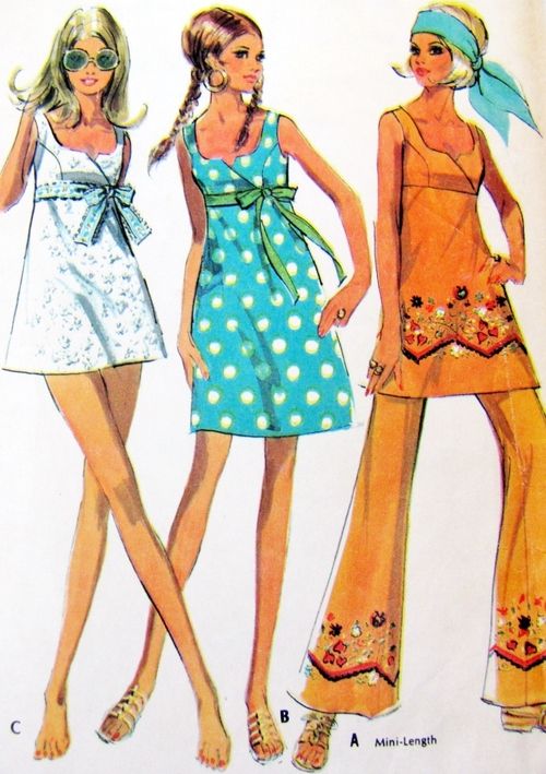 Outstanding Fashions of the Swinging 1960's <~> Love the Pantsuits & Brilliant Colors We Wore All Year Round !! ~:<3 60s Summer Fashion, Vintage Fashion Sketches, Patron Vintage, 1960 Fashion, 60s And 70s Fashion, Fashion Illustration Vintage, Dress Sketches, Fashion Figures, Illustration Fashion Design