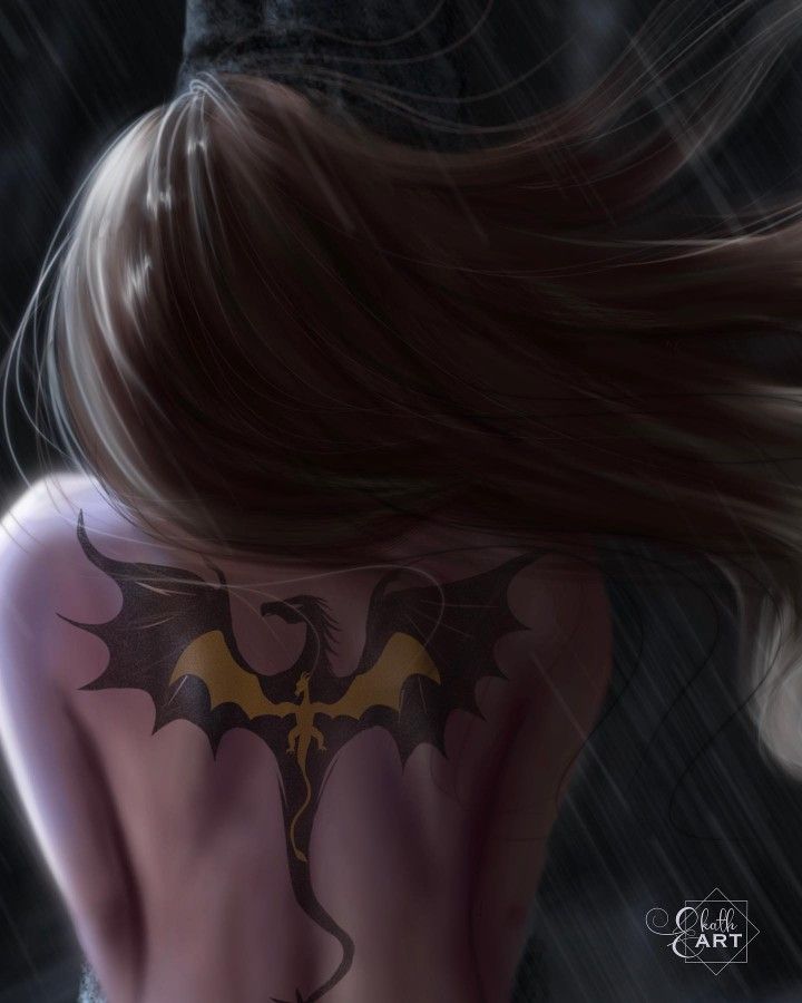 a woman with a bat tattoo on her back