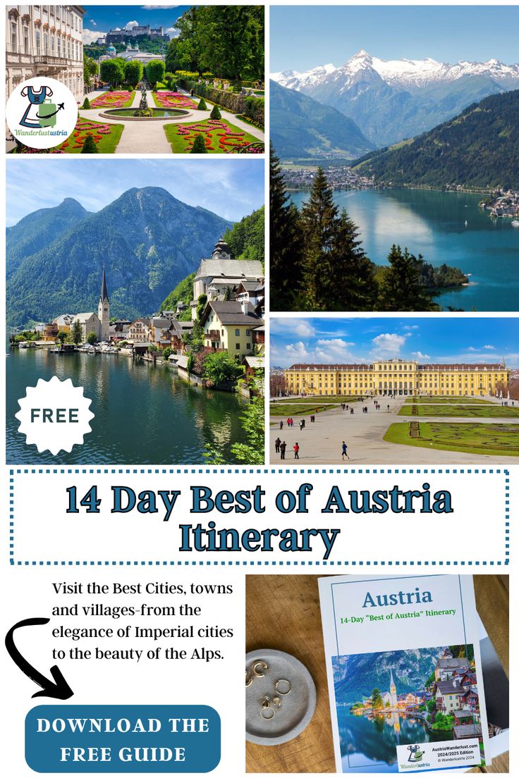 the cover of a travel guide for germany with pictures of mountains, lakes and buildings