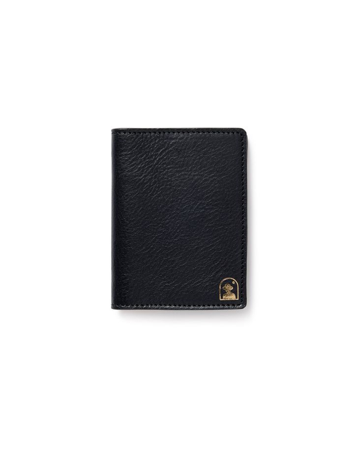 THE DEPARTURE BI FOLD CARD HOLDER Luxury Black Trifold Wallet For Daily Use, Luxury Leather Bifold Wallet, Luxury Wallets With Leather Lining For Daily Use, Luxury Leather Trifold Wallet For Formal Occasions, Luxury Leather-lined Wallets For Daily Use, Luxury Trifold Wallet With Card Slots For Travel, Luxury Trifold Wallet With Smooth Grain, Timeless Leather Bifold Wallet, Timeless Black Wallets For Travel