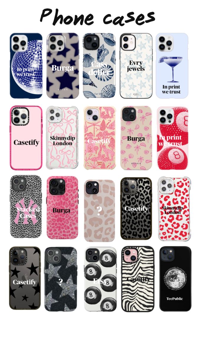 the phone cases are all different colors and designs, but there is no image on them