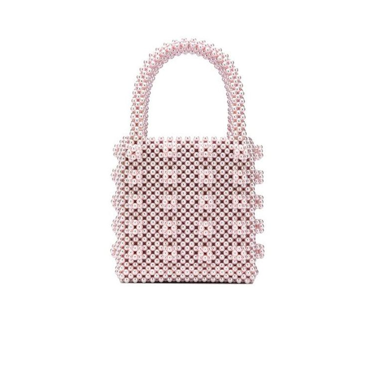 size: 18x10x32cm handmade big pearl bag Chic Embellished Pearl Bag, Luxury Embellished Pearl Bag, Pink Rectangular Shoulder Bag With Pearl Handle, Luxury Beaded Square Bags, Luxury Square Beaded Bags, Chic Beaded Square Evening Bag, Rectangular Evening Bag With Pearl Embroidery, Chic Square Beaded Evening Bag, Elegant Pink Beaded Shoulder Bag