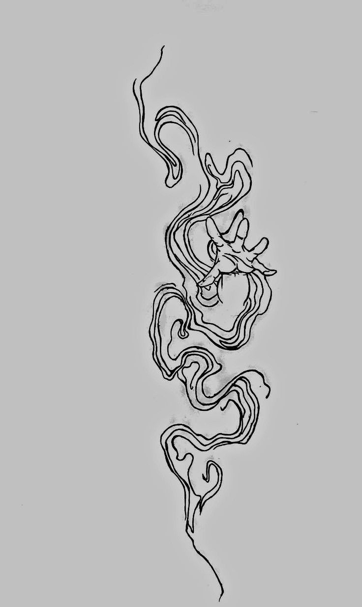 a black and white drawing of a snake