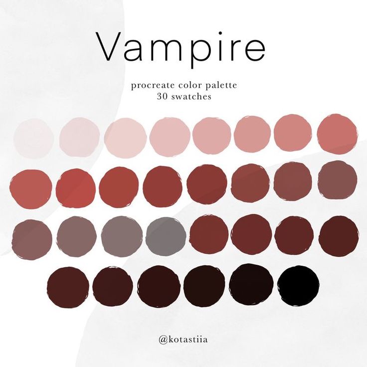 a poster with different shades of red and grey on it's side, including the words vampire