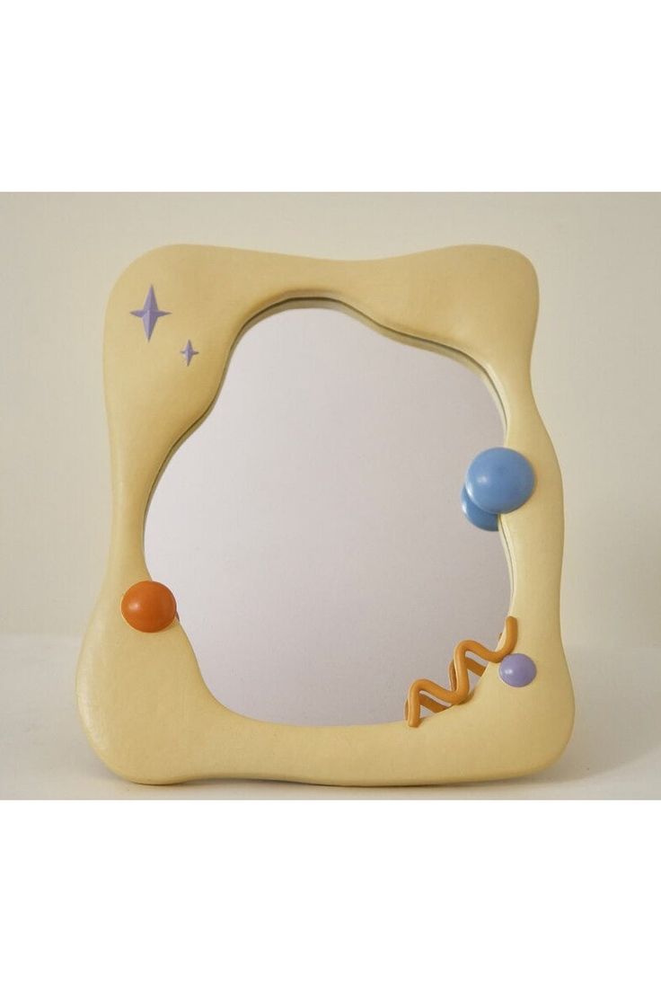 Memphis Style Dressing Table Mirror 90s Room, Mirror Desk, Cute Mirror, Mirror Decoration, Desk Mirror, Memphis Style, Table Mirror, Wall Desk, Wall Mount Bracket