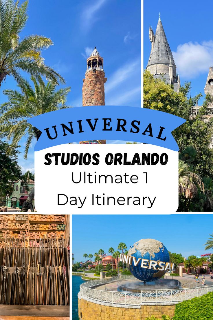 the universal studio is located in an area that looks like it's from disney world