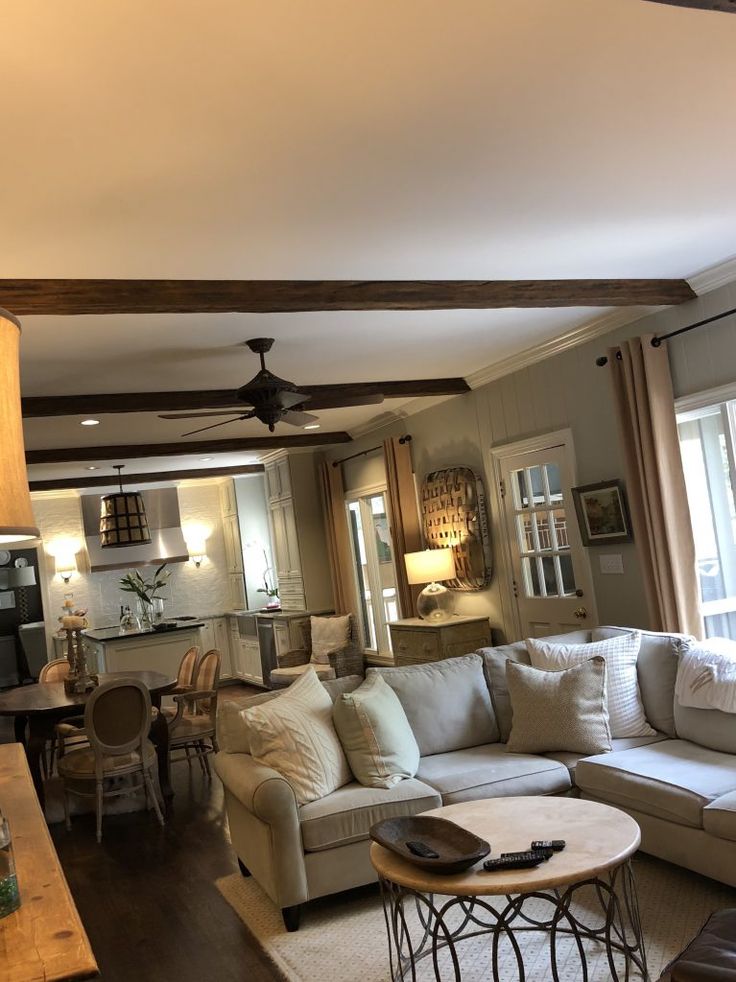 a living room filled with furniture and a flat screen tv