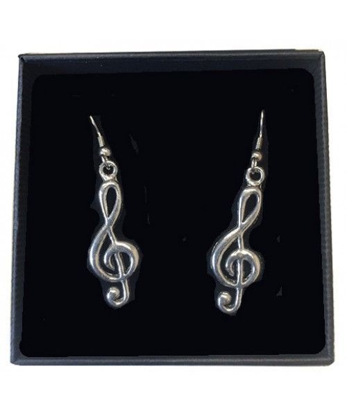 These treble clef earrings are beautifully handcrafted and incredibly detailed in fine English pewter. Would make a great addition to that musical wardrobe! ♫ Handmade in England. ♫ Presented in a beautiful gift box. ♫ English pewter . ♫ 1 1/4" H x 1/2" W Music-themed Metal Jewelry For Gifts, Silver Music-themed Metal Jewelry, Music-themed Silver Metal Jewelry, Nickel-free Metal Music-themed Jewelry, Nickel-free Music-themed Metal Jewelry, Adjustable Metal Music-themed Jewelry, Silver Music-themed Jewelry For Party, Music-themed Silver Jewelry For Parties, Silver Nickel-free Music-themed Earrings