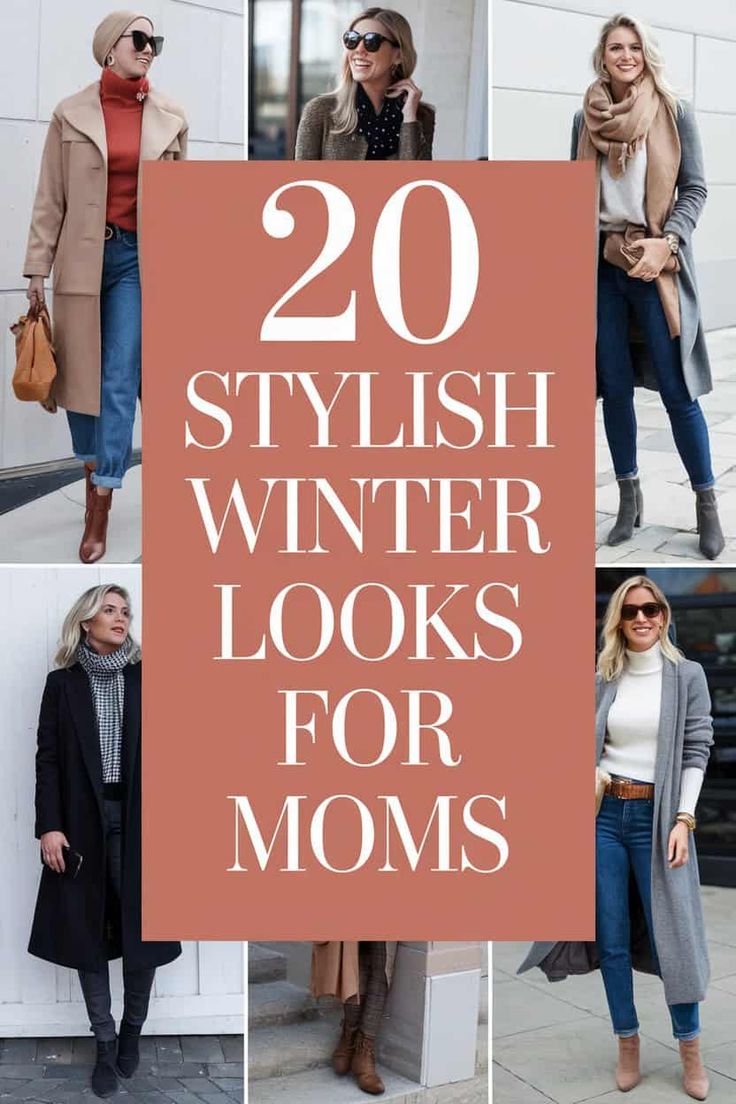 20 Cute Women's Winter Outfits That Are Perfect for Busy Moms Winter Fashion Outfits Jeans, Style In Winter Outfit Ideas, Suburban Mom Style, Cold Weather Casual Work Outfit, Cold Weather Outfits With Jeans, Trendy Casual Winter Outfits, Pigeon Forge Outfits Winter, Winter School Drop Off Outfit, Work Outfits Women Winter Casual