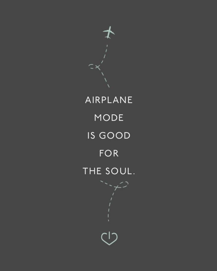 an airplane is flying in the sky with a quote above it that reads, airplane mode is good for the soul