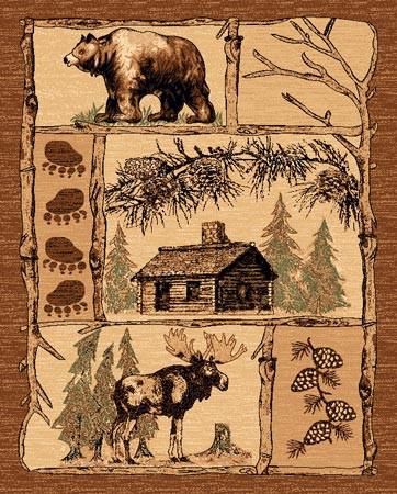 a bear and other animals are depicted in this tapestry