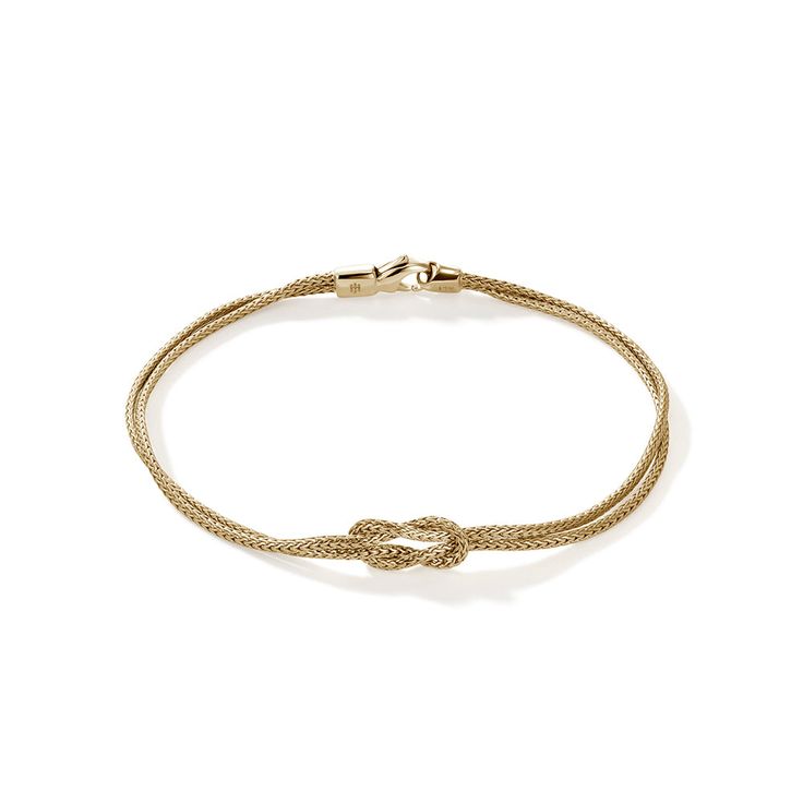 Love Knot Bracelet, Gold, 1.8MM|BUGG900776 Knot Bracelet Gold, Love Knot Bracelet, Gold Knot Bracelet, Knot Jewelry, Double Chain Bracelet, John Hardy Jewelry, Latest Bracelets, Jewelry Knots, Woven Chain