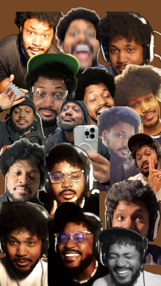 a collage of black men wearing headphones and holding their cell phones in front of them