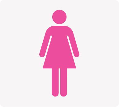 a pink woman's silhouette on a white background