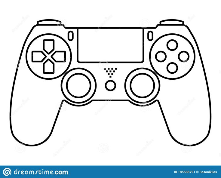 a black and white line drawing of a video game controller stock photo - image 3497