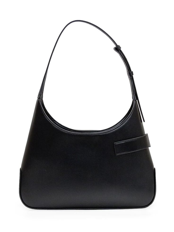 Black leather shoulder bag. One adjustable handle. Inside zipper pocket. Interior magnetic closure. Metal buckle on front. Logo plaque on the side. Width:35 Height:23 Depth:6Gender: WomenMaterial: OUTSIDE:100% CALFSKINColor: BlackMade in: ITProduct ID: 215492 767785*Import tax/duty will be calculated at checkout (If applicable) Black Leather Baguette Bag With Adjustable Handle, Leather Baguette Bag With Adjustable Handle For Formal Occasions, Formal Leather Baguette Bag With Adjustable Handle, Leather Baguette Tote Bag With Adjustable Handle, Leather Baguette Bag With Adjustable Handle, Classic Hobo Bag With Single Shoulder Strap, Classic Rectangular Hobo Bag With Single Strap, Classic Rectangular Hobo Bag With Single Shoulder Strap, Leather Square Baguette Bag With Single Shoulder Strap