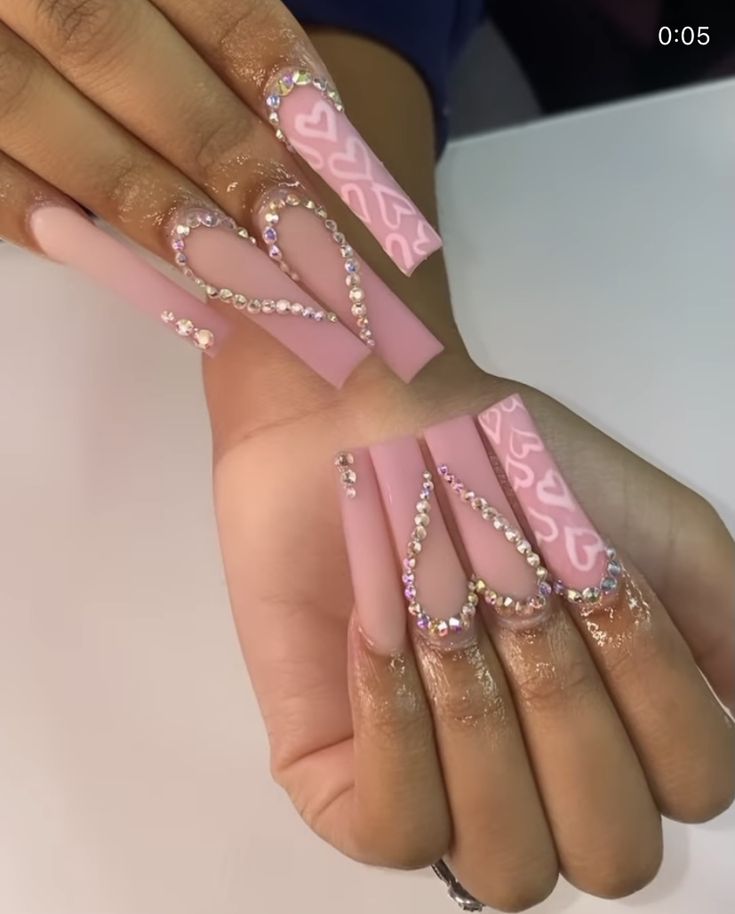 Xl Nails Design Simple, Pink Dramatic Nails, Pink Xl Nails, Long Nail Inspo Baddie, Dramatic Nails Acrylic, Latina Nail Designs Pink, Dramatic Nails, Marvel Nails, Acrylic Nail Designs Coffin