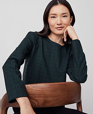 Shop Ann Taylor for effortless style and everyday elegance. Our plaid top checks off all the boxes in a streamlined silhouette. Crew neck. Long sleeves. Hidden back zipper with hook-and-eye closure. Lined.,Hit:Hits at waist,Imported:Imported,Length:17 1/4" long,Fabrication:Shell: 68% Polyester, 30% Rayon, 2% Spandex; Lining: 100% Polyester,Garment Care:Machine Washable Plaid Long Sleeve Top by Ann Taylor Size regular - 2 Green Multi Women's Regular, Crew, Neck, Long, Sleeve, Suit, Tops, Tops, Shell 68%, Polyester, 30%, Rayon, 2%, Spandex Lining 100%, Polyester, Machine, Washable Plaid Long Sleeve Tops For Office, Green Tops For Business Casual In Fall, Green Business Casual Tops For Fall, Plaid Tops For Workwear In Fall, Plaid Top For Fall Workwear, Plaid Tops For Business Casual In Spring, Fitted Plaid Tops For Business Casual, Long Sleeve Suit, Everyday Elegance