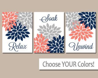 three wall art pieces with the words, choose your colors and flower designs on them