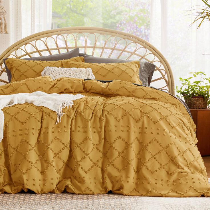 PRICES MAY VARY. Boho Bedding: This queen duvet cover is inspired by chic boho design, and is crowned the Good Housekeeping Best Bedding Awards Winner as a Decorative Duvet Cover. Its geometric dimensional pattern and elegant textured embroidery add a touch of sophisticated style to your sleeping space. Satisfying Relaxation: Featuring a soft tufted texture and a relaxed boho design, this spring bedding provides a comfy, aesthetic, and restful night’s sleep. Thoughtful Details: Eight corner ties Full Size Duvet Cover, Beige Duvet Covers, Boho Bedding Sets, Bedding Queen, Boho Dorm, Boho Duvet Cover, Boho Duvet, Twin Xl Duvet Covers, Duvet Cover Queen