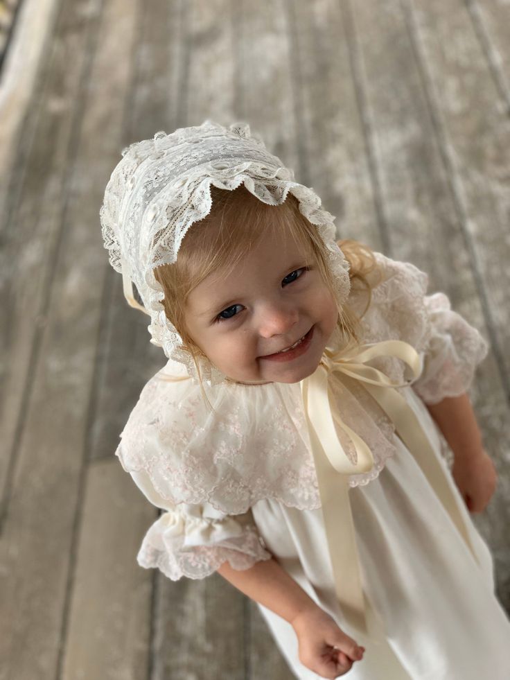 Float dress with Lace collar Shown in white velveteen, but for spring will be made in batiste Beautiful! Float Dress, Heirloom Dresses, Star Ruby, Lace Collar, Lace Bodice, Dress With Lace, Pants Outfit, Professional Photographer, Hair Bows