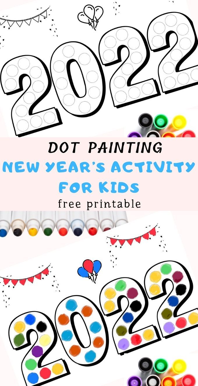 the new year's activity for kids with numbers and balloons