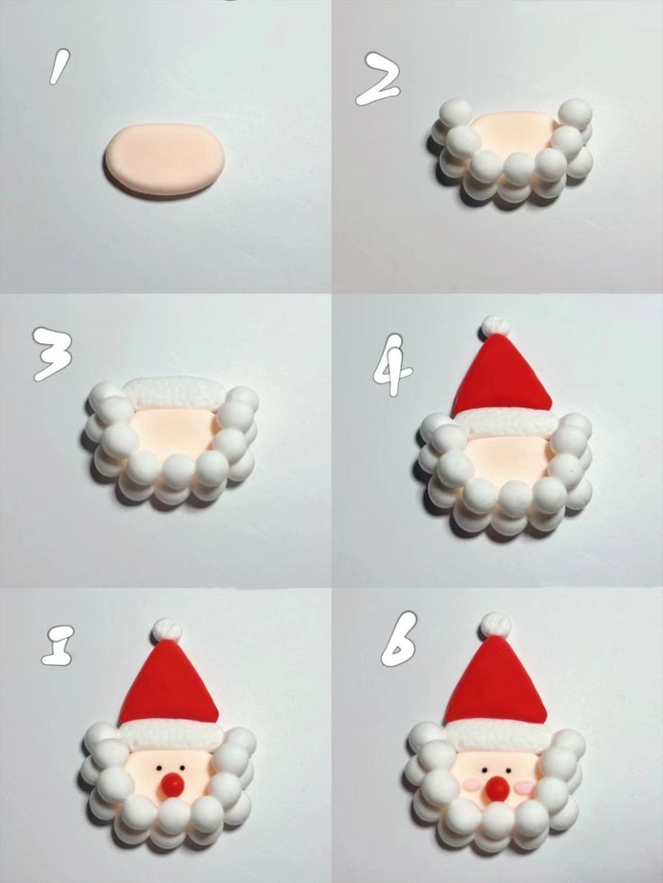 how to make santa's face out of marshmallows