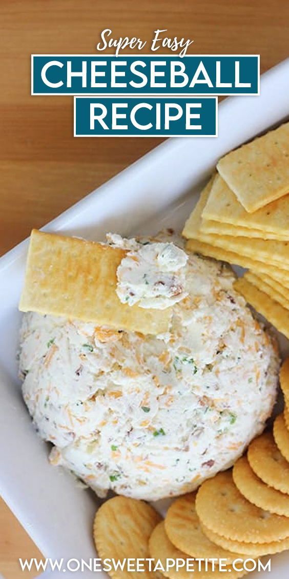 cheeseball recipe with crackers on a plate