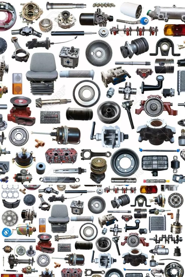 many different types and sizes of motor parts