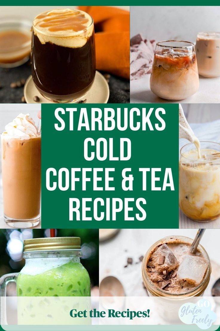 starbucks coffee and tea recipes with text overlay