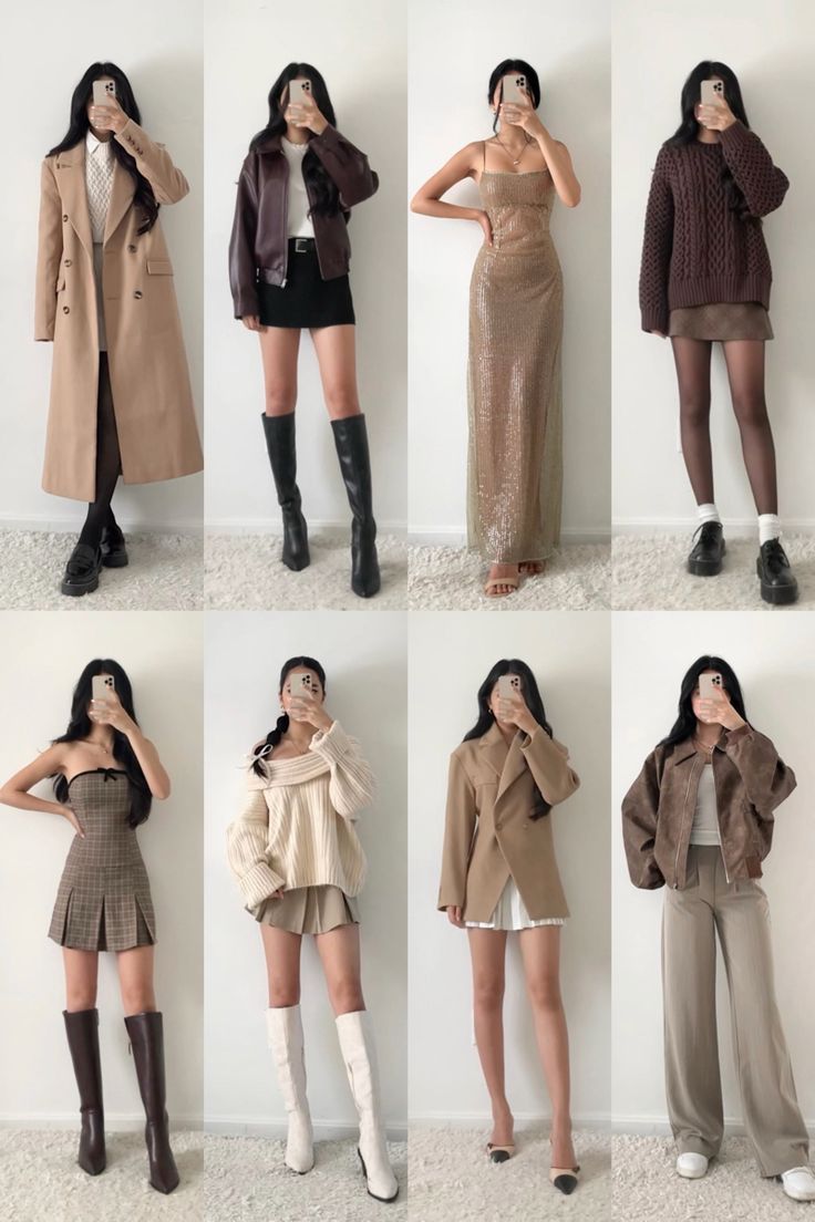 Neutral outfits, style inspo, ootd, fashion inspiration, outfit ideas, blazer, trousers, leather jacket, wool coat, fitswithval, knit chunky sweater, everyday looks Formal Korean Outfit, Outfit Formal Juvenil, Korean Formal Outfit, Beige Outfits, Knit Chunky Sweater, Inspiration Outfit Ideas, Simple Style Outfits, Knit Sweater Outfit, Neutral Outfits