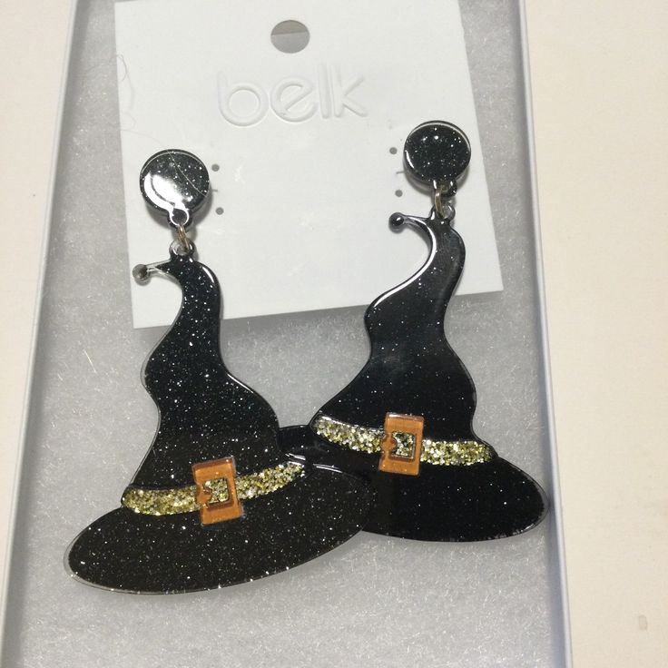 Cute Witch Ear Rings, Never Worn...Nwt Black Halloween Party Earrings, Trendy Black Halloween Earrings, Cute Witch, Witch Earrings, Witchy Crafts, Ear Rings, Wire Work, Fall Decor, Witch