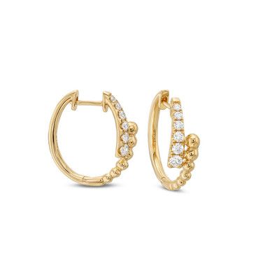 These fashion-forward hoop earrings are delicate and perfect for every day wear. Elegant Small Hoop Huggie Earrings For Everyday Elegance, Elegant Small Hoop Huggie Earrings For Everyday, Timeless Small Hoop Earrings With Diamond Accents, Everyday Luxury Modern Diamond Hoop Earrings, Elegant Small Hoop Single Diamond Earring, Diamonds Direct, Dainty Hoop Earrings, Yellow Color, Free Shopping