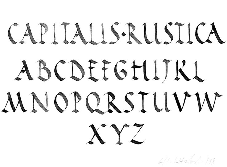 the upper and lower letters of an old fashioned font